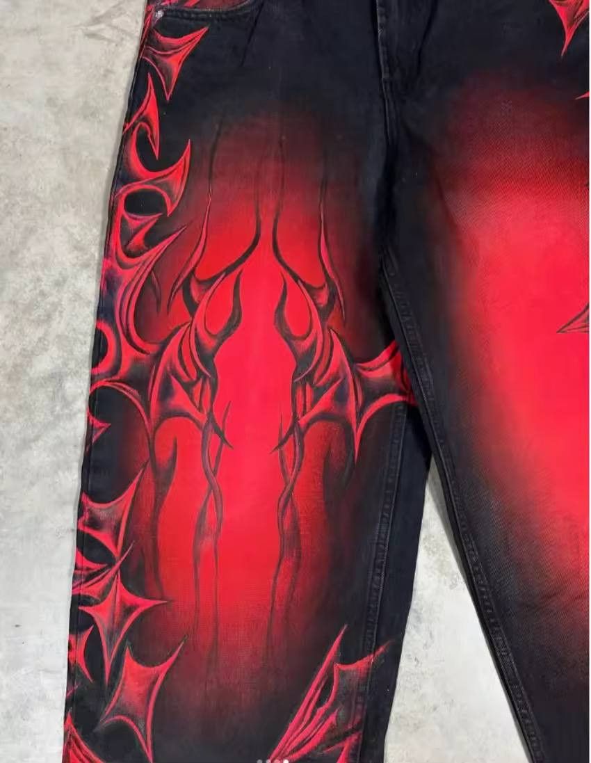 Japanese Brand × Vintage jeans with a unique retro rock print Size US 36 / EU 52 - 2 Thumbnail