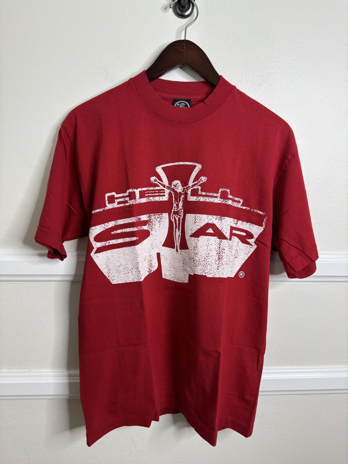 HELLSTAR Hellstar Studios Jesus Emblem Tee Red | Grailed