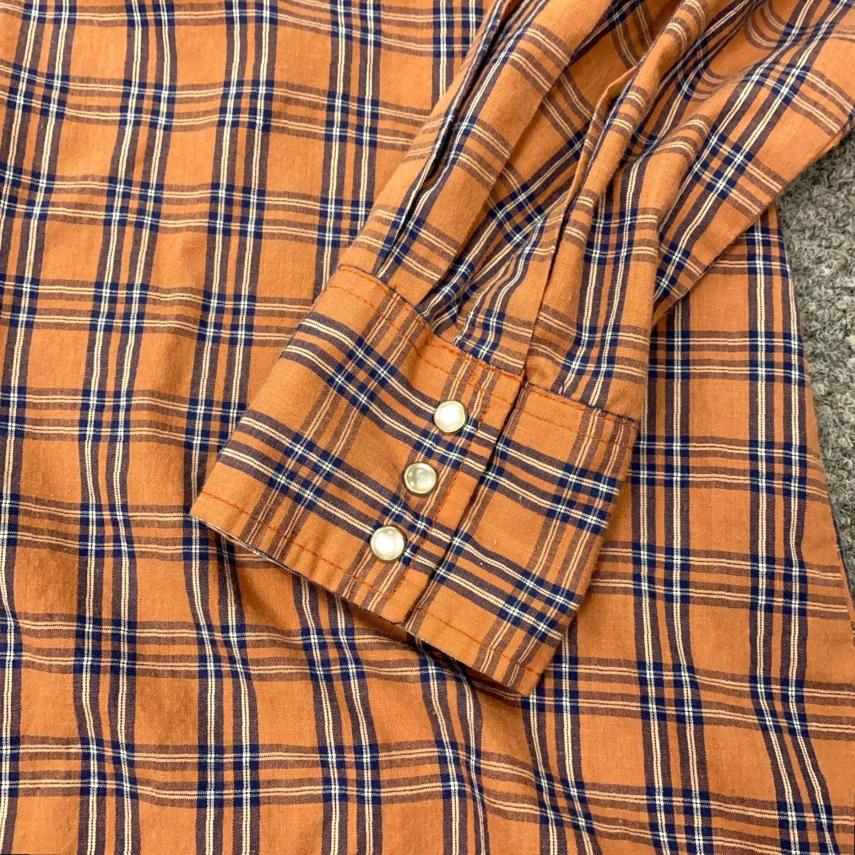 Wrangler Wrangler Wrancher Mens Shirt XL Plaid Pearl Snap Pockets Western Long Sleeve Size US XL / EU 56 / 4 - 5 Thumbnail