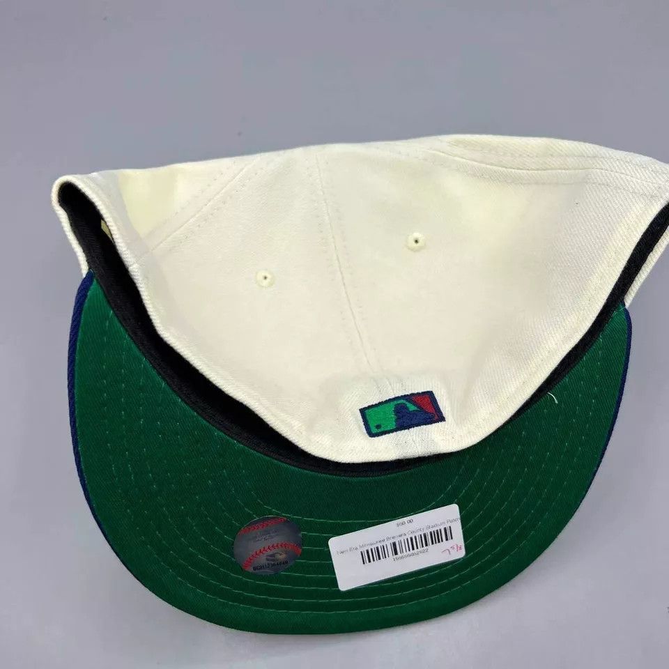 New Era Milwaukee Brewers Hat Men 7 5/8 59Fifty New Era MLB Fitted Size ONE SIZE - 7 Thumbnail