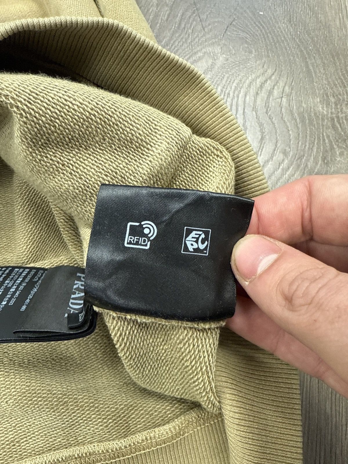 Prada Prada triangle logo hooded sweatshirt tan extra small Size US XS / EU 42 / 0 - 4 Thumbnail