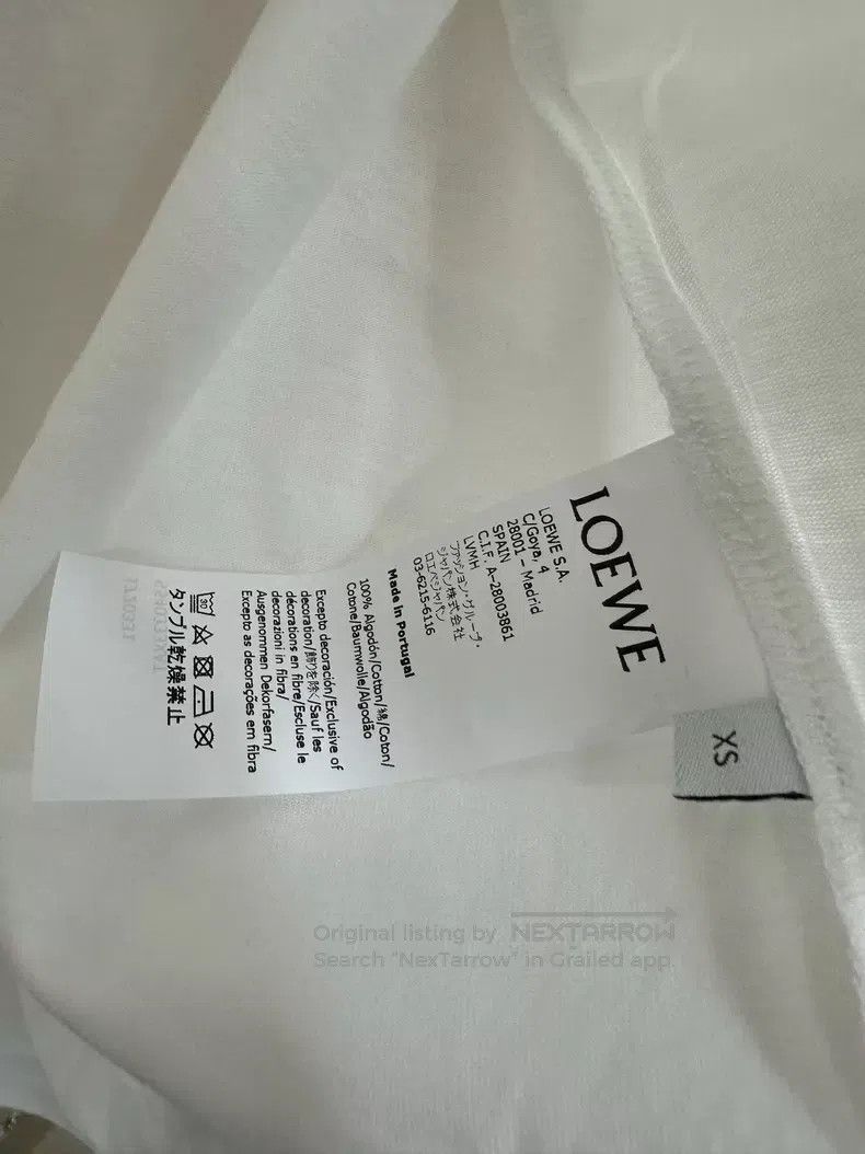 Loewe Loewe Embroidered Logo Short Sleeve T-Shirt, White, Oversi Size XS / US 0-2 / IT 36-38 - 4 Thumbnail