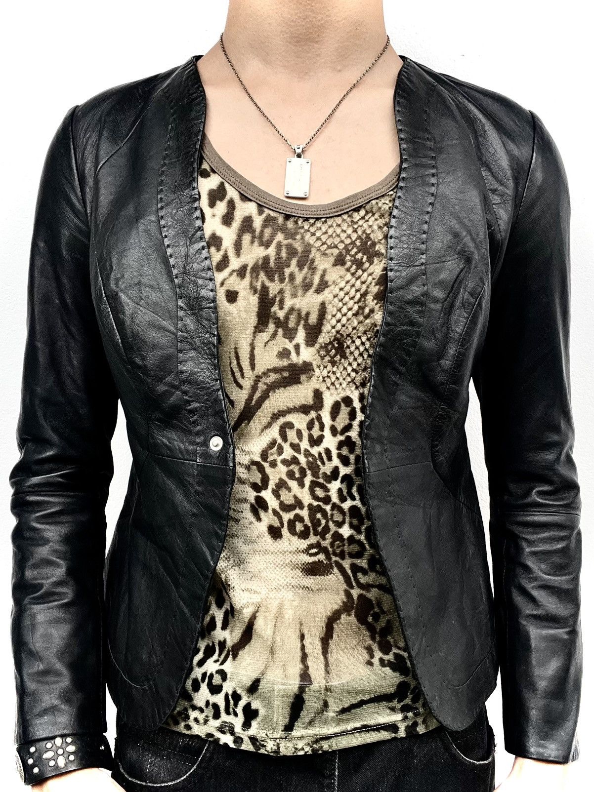 Giorgio Armani armani y2k 90s archive leather blazer jacket | Grailed