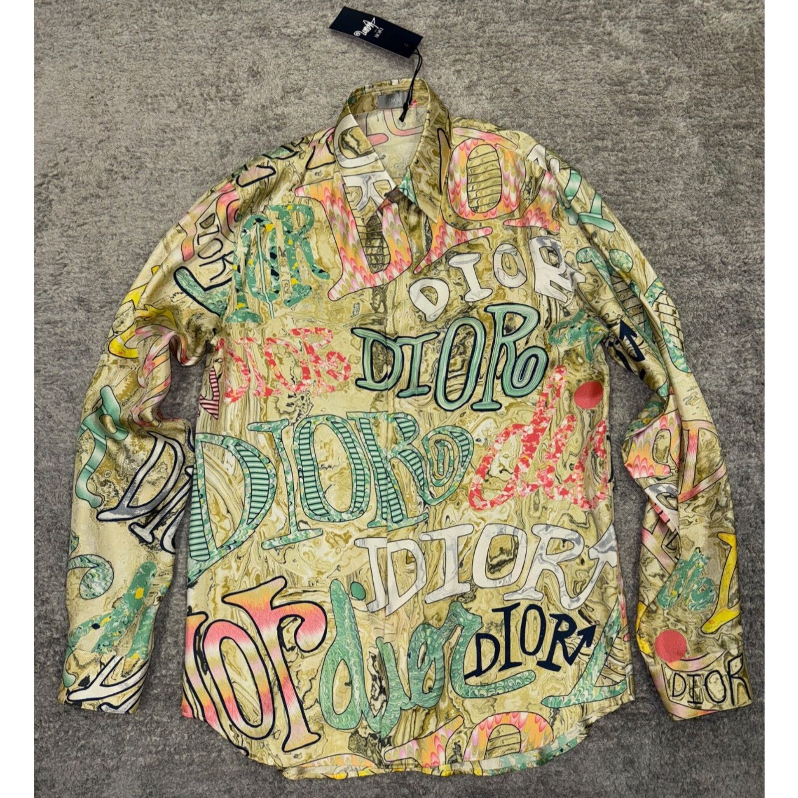 Dior Dior Shawn Stussy Silk Swirl Graffiti Logo Long Sleeve Size US M / EU 48-50 / 2 - 3 Thumbnail