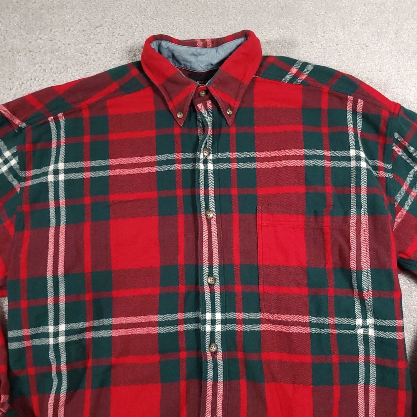 Vintage VINTAGE Structure Button Down Shirt Mens M Plaid Flannel Shacket Workwear Cabin Red Cotton Winter Spring Fall Size US M / EU 48-50 / 2 - 3 Thumbnail