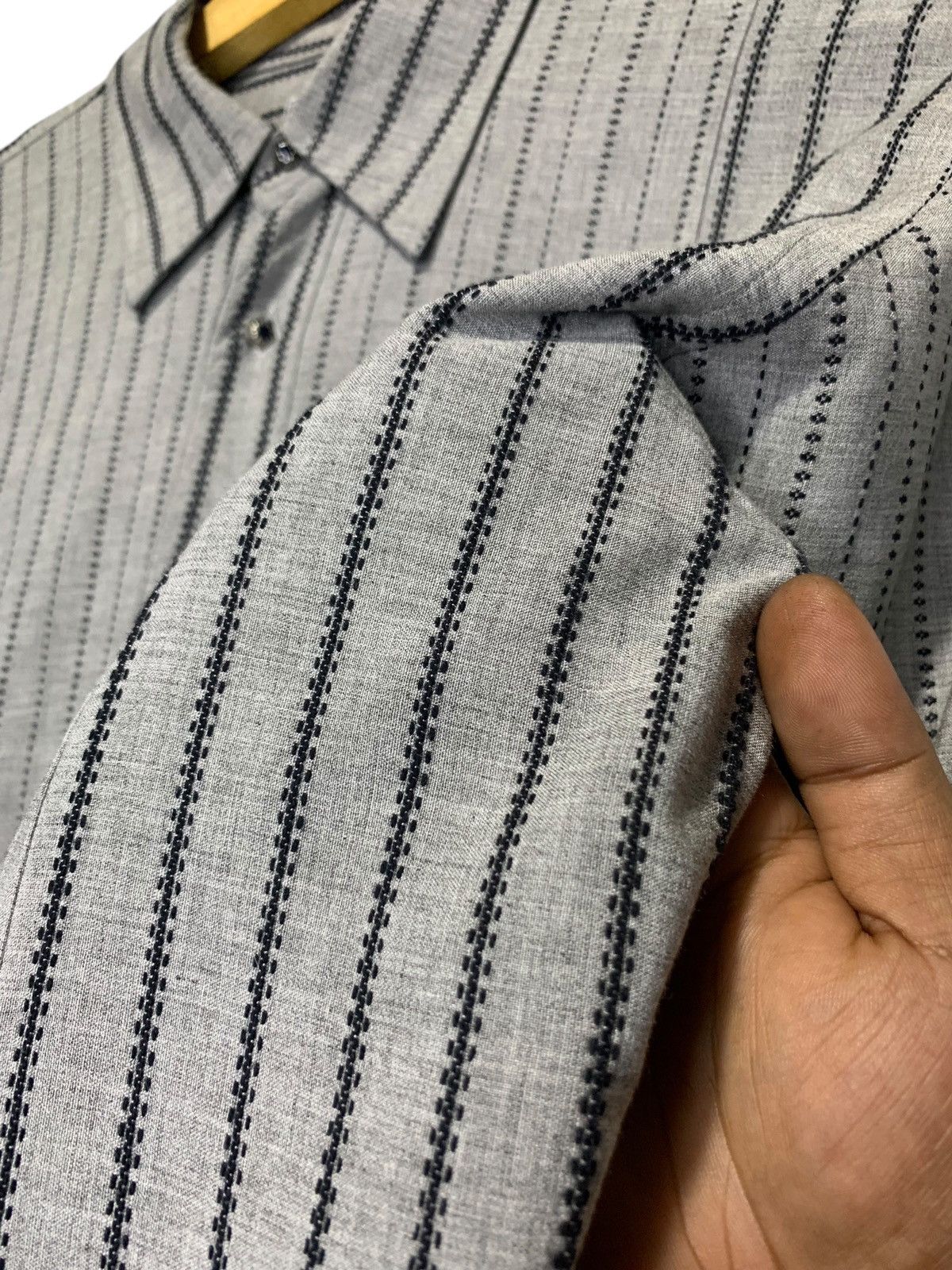 Givenchy 2000s Givenchy paris stitches stripe blue sapphire shirt Size US M / EU 48-50 / 2 - 6 Thumbnail