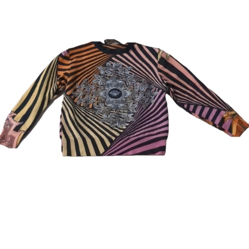 Tシャツ・カットソー VERSACE Midnight Blue Stretch Wool Blend Sweater Versace Midnight Blue Stretch Wool Blend Sweater | italist