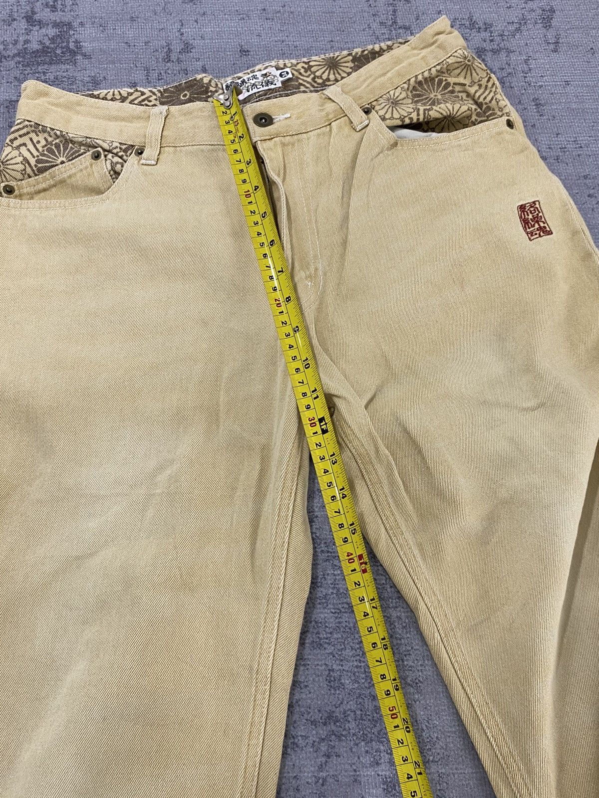 Karakuri Tamashii buckle back karakuri paint & embroidery pant poem harajuku Size US 31 - 13 Thumbnail