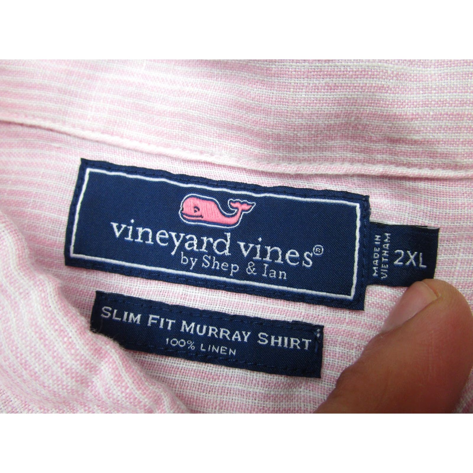 Vineyard Vines Vineyard Vines Shirt Mens 2XL Pink Linen Slim Murray Button Down Long Sleeve Size US XXL / EU 58 / 5 - 4 Thumbnail