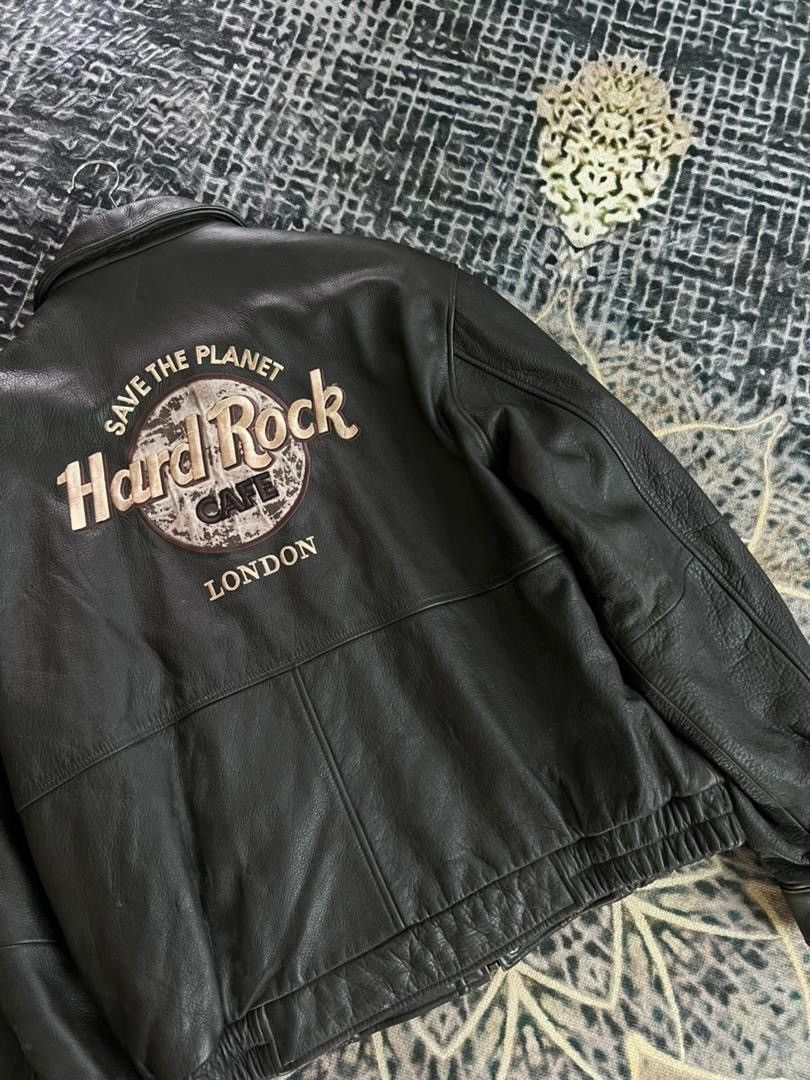 Hard Rock Cafe Vintage 90s Hard Rock Cafe London Leather Jacket Size US L / EU 52-54 / 3 - 17 Thumbnail