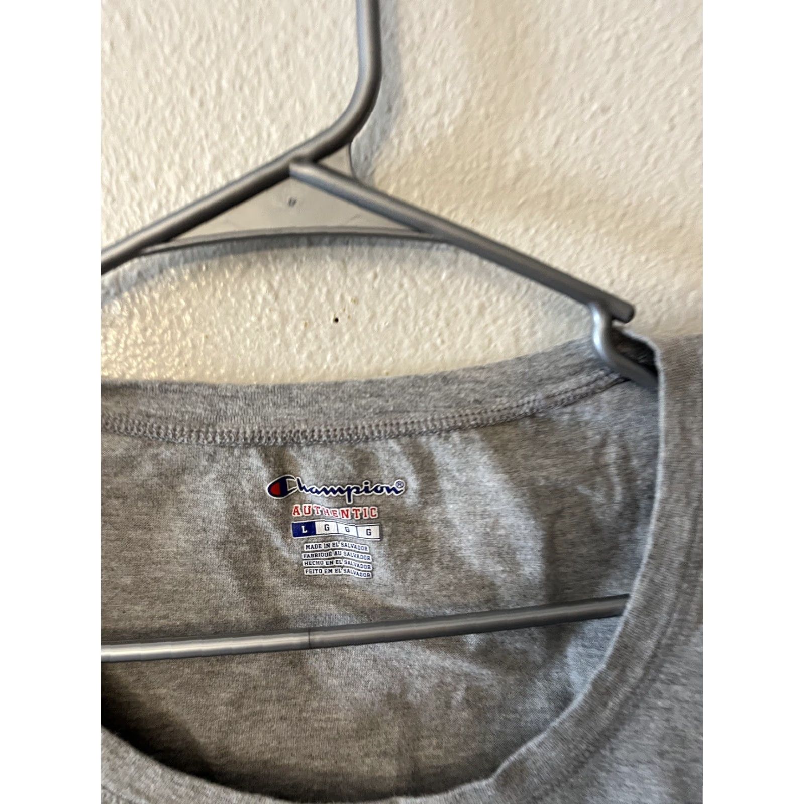 Champion Champion Gray Long Sleeve Logo T-Shirt Women's Large Logo Top Size L / US 10 / IT 46 - 2 Thumbnail