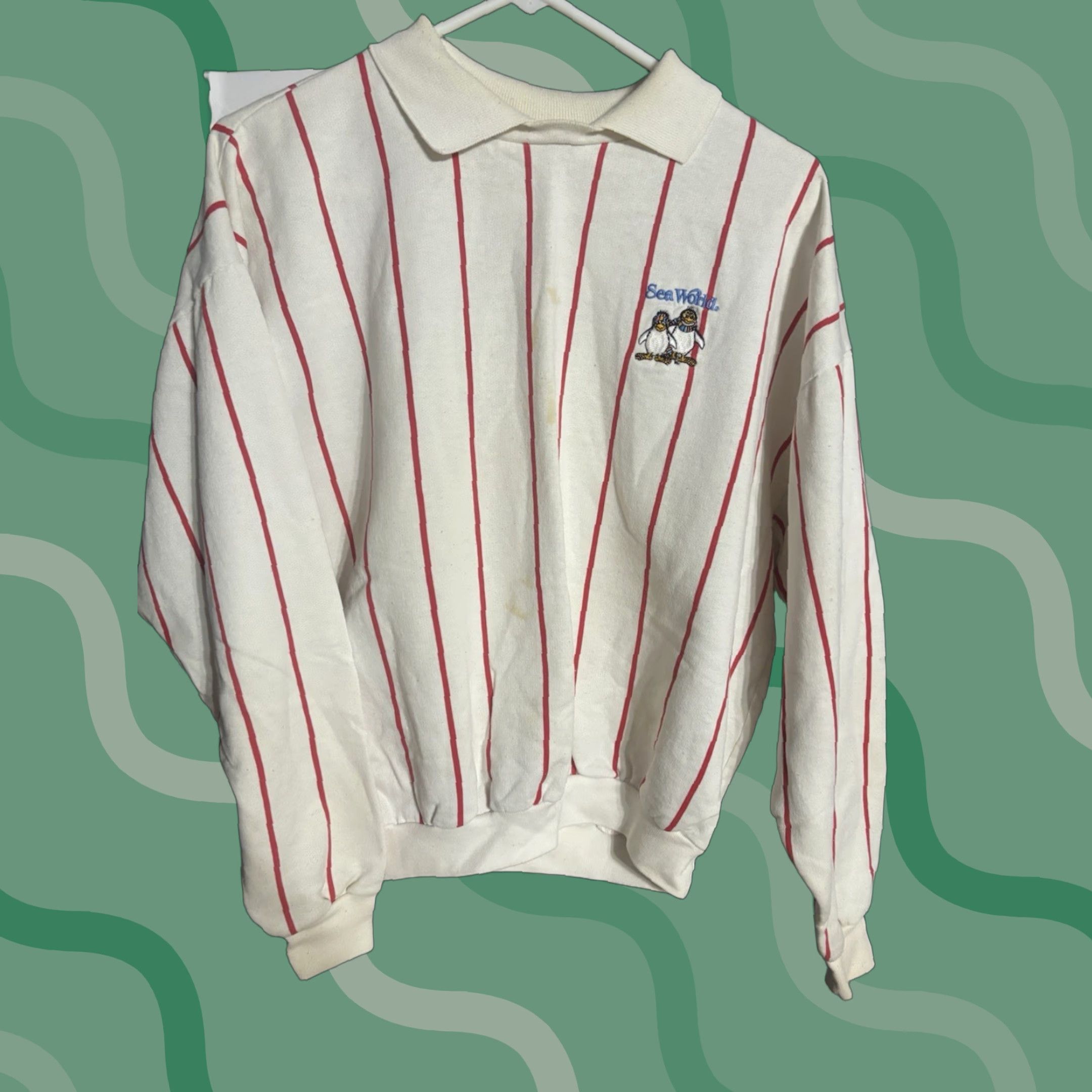 Vintage VINTAGE Sea World Shirt M White Poly Tees Unisex Adults Graphic Print Long Sleeve Crew Neck 80s Animals USA Shirt Mens Womens Size US M / EU 48-50 / 2 - 1 Thumbnail