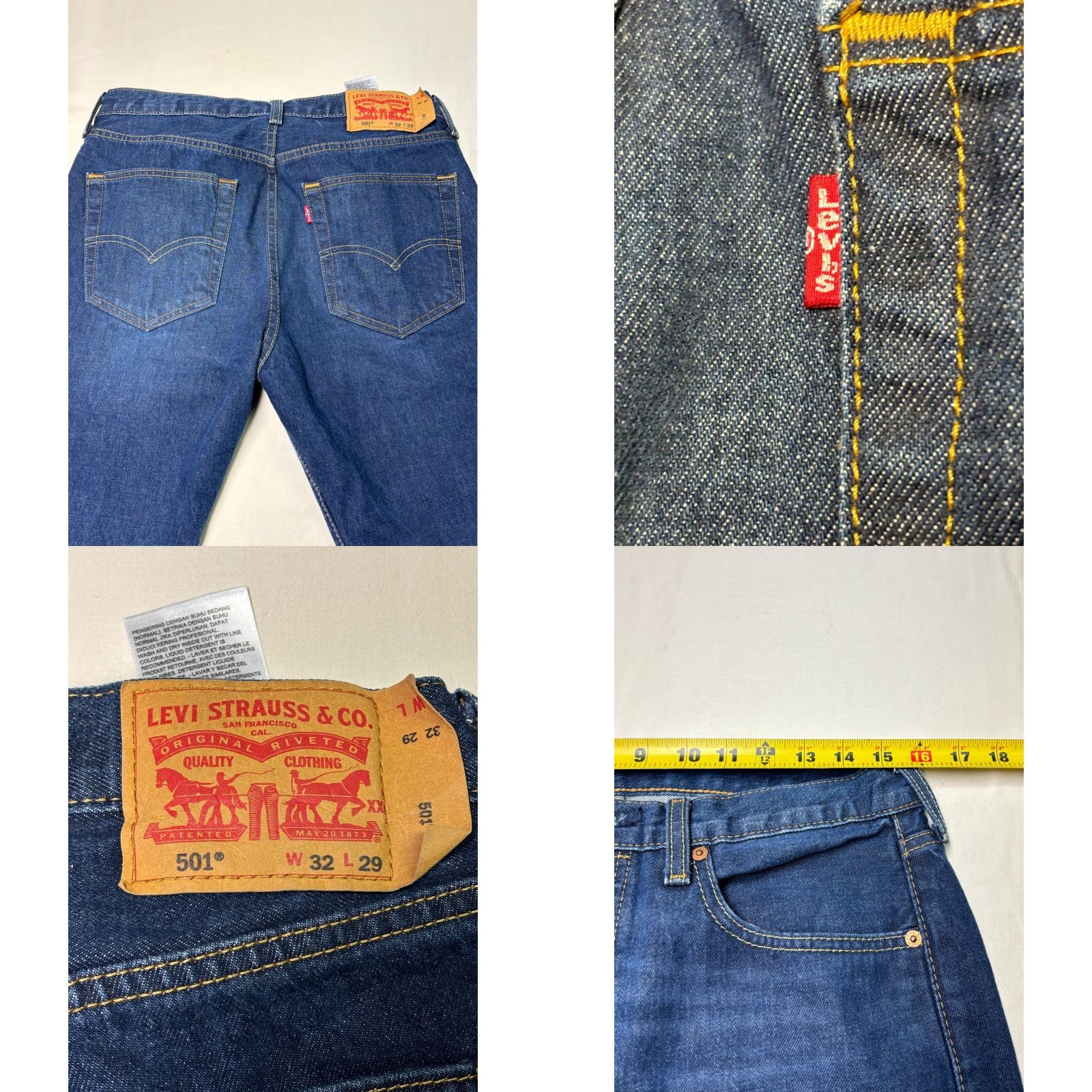 Levi's Levi's 501 Jeans Mens Dark Wash Button Fly Straight Leg W32 L29 Size US 32 / EU 48 - 8 Thumbnail
