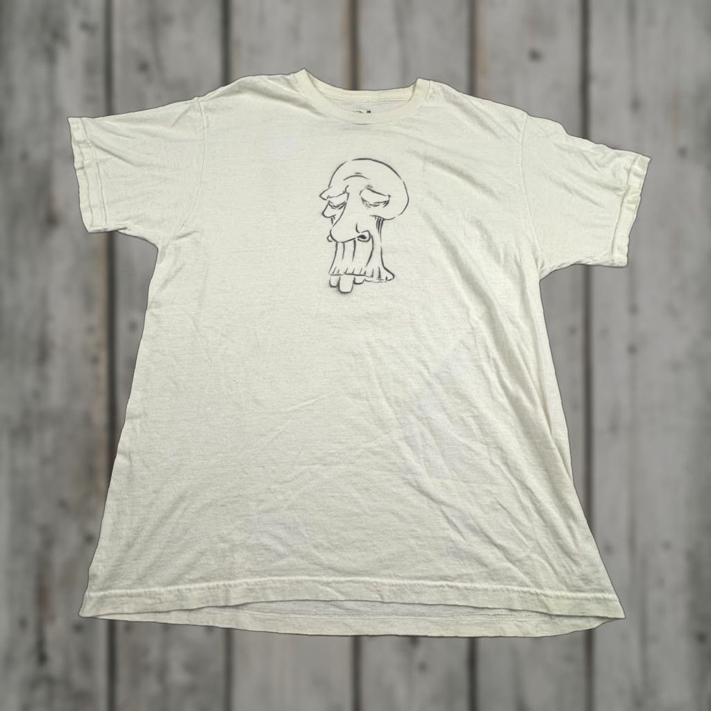 Fruit Of The Loom Fruit of the Loom Shirt Mens Large Ivory Graphic Tee Americancer Back Graffiti 90s Style Crew Neck Short Sleeve Size US L / EU 52-54 / 3 - 1 Thumbnail