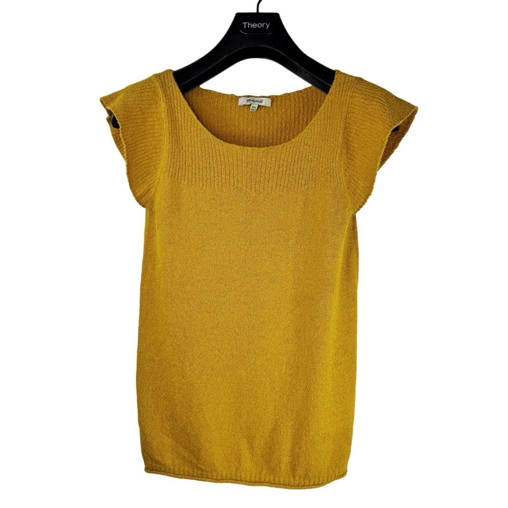 Madewell MADEWELL Women's Mustard Knitted Tank Top Shoulders Size XXS Size XXS / US 00 / IT 34 - 2 Thumbnail