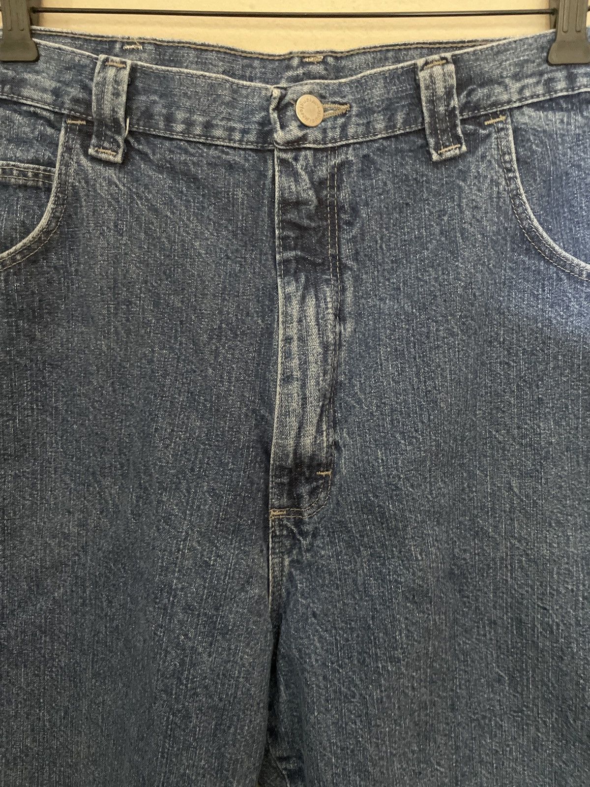 Designer × Vintage × Wrangler Wrangler Denim Blue Jean Shorts Jorts Waist 38x9 Carpenter 🔥 Size US 38 / EU 54 - 2 Thumbnail