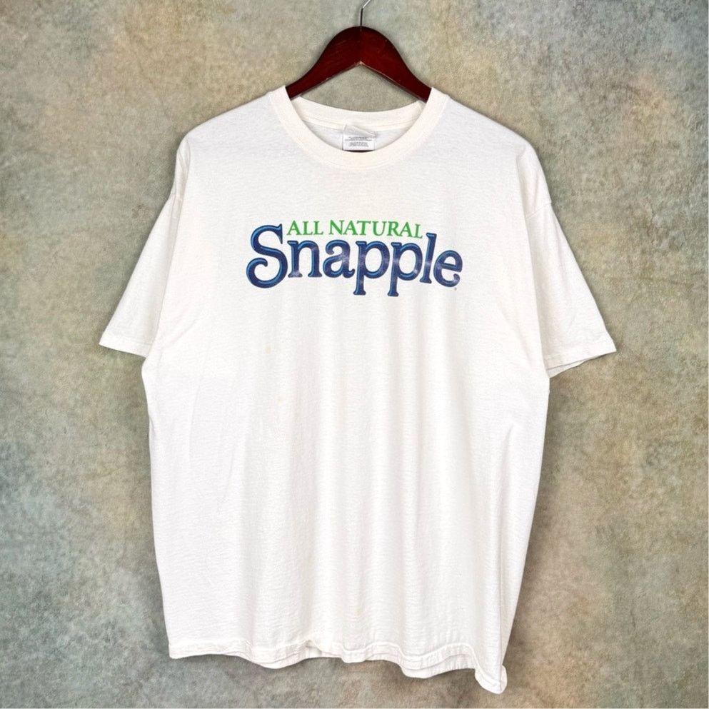 Vintage VTG Snapple Iced Tea Promo T Shirt Sz XL White All Natural Size US XL / EU 56 / 4 - 1 Thumbnail