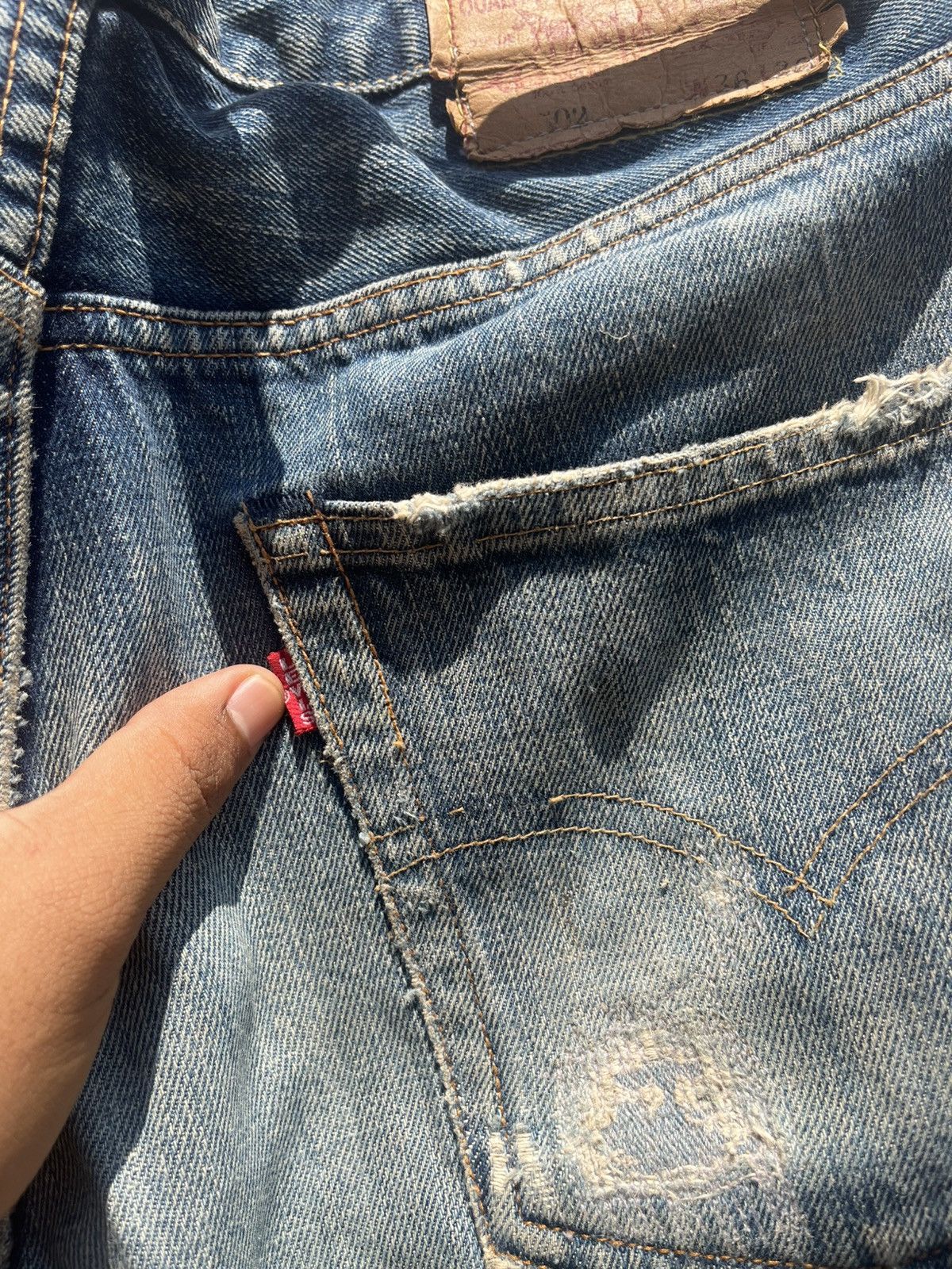 Levi's Thrashed faded Distressed levis 502xx japan grunge Size US 34 / EU 50 - 6 Thumbnail