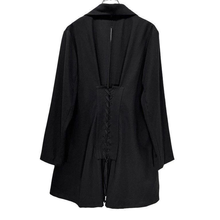 Yohji Yamamoto Yohji Yamamoto Yohji Yamamoto Black Wool Long Jacket with Size US S / EU 44-46 / 1 - 1 Thumbnail