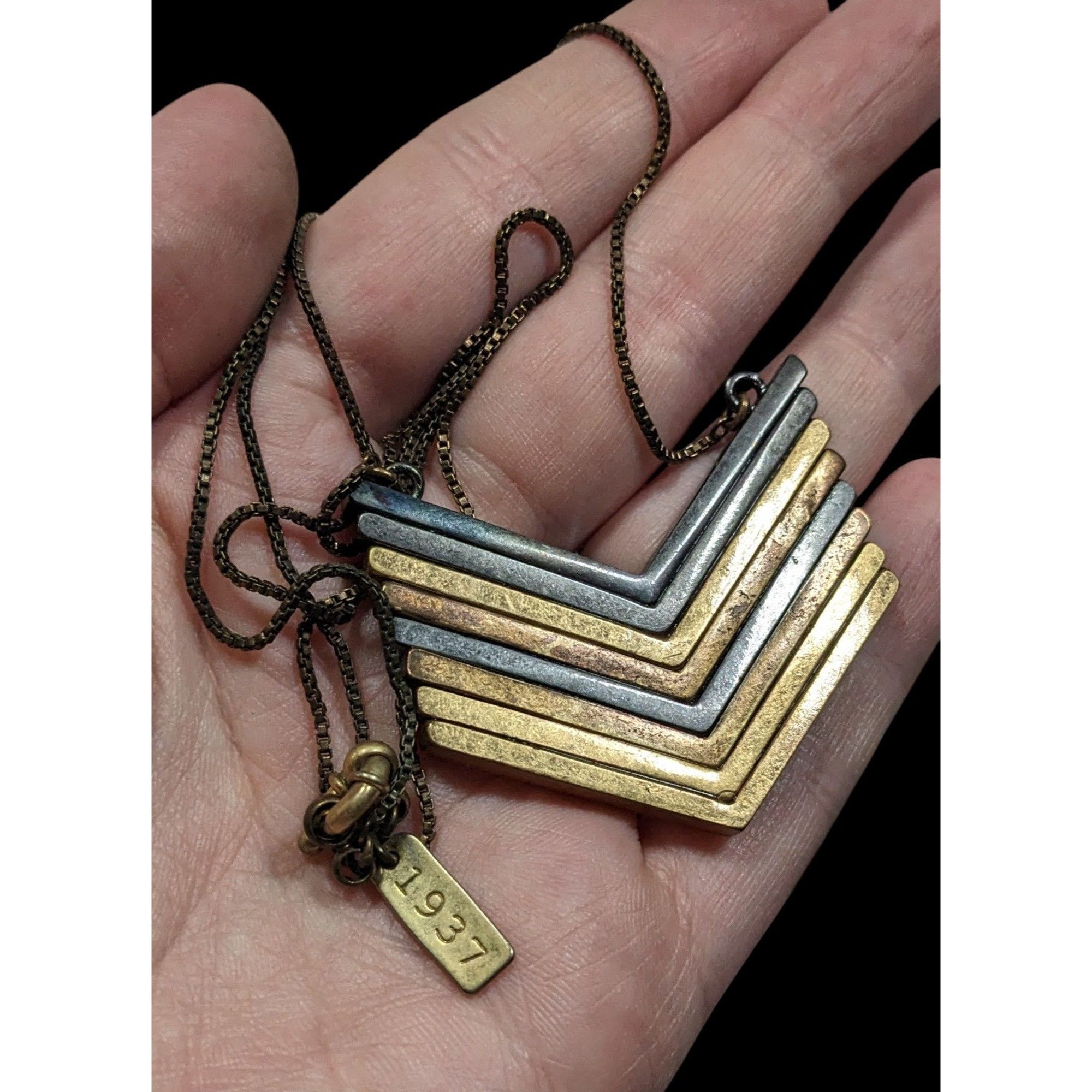 Other 1934 Arrowstack Chevron Multi-Metallic Pendant Necklace Size ONE SIZE - 4 Thumbnail