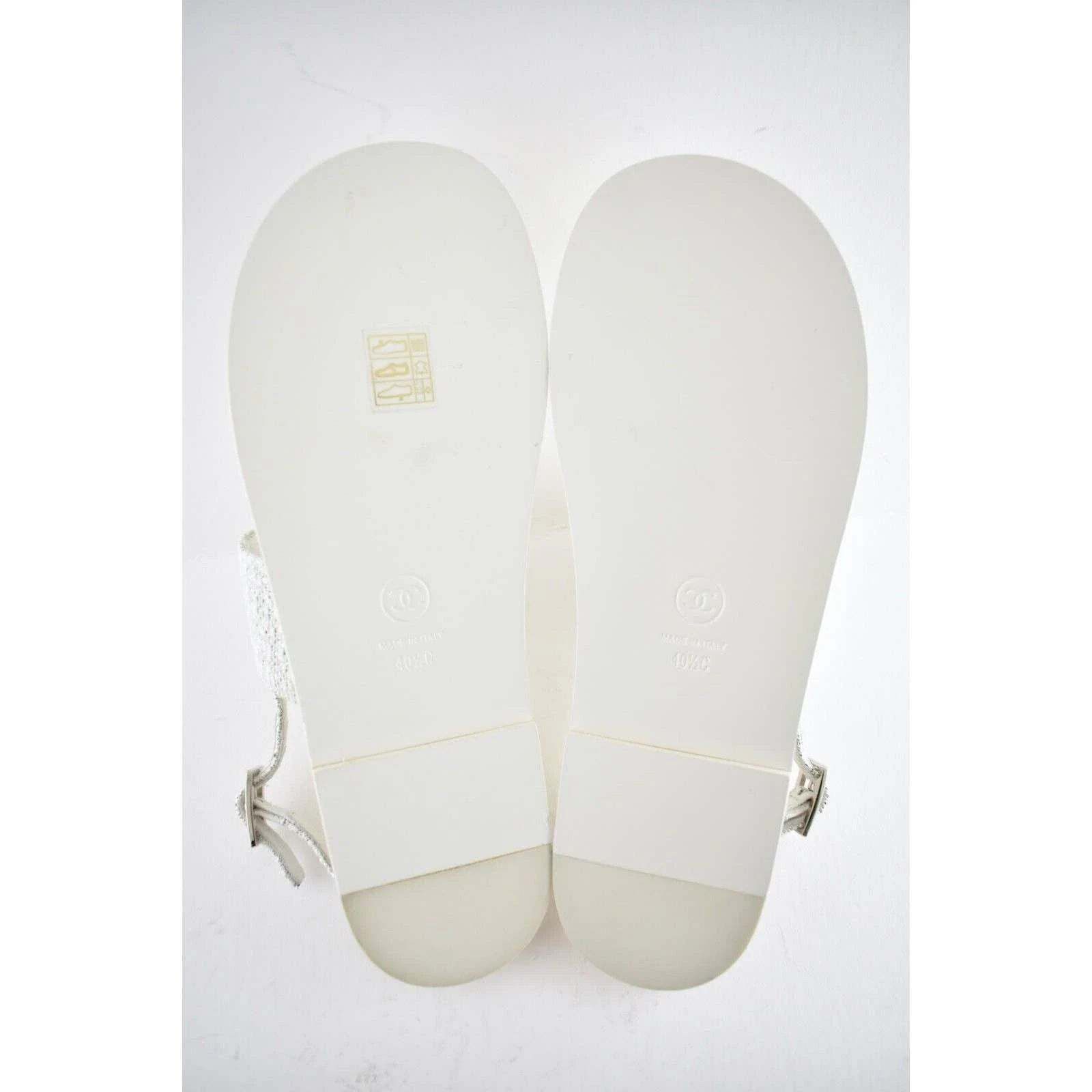Chanel Chanel 19C White Silver Fantasy Fabric CC Logo Ankle Size US 10.5 / IT 40.5 - 12 Thumbnail