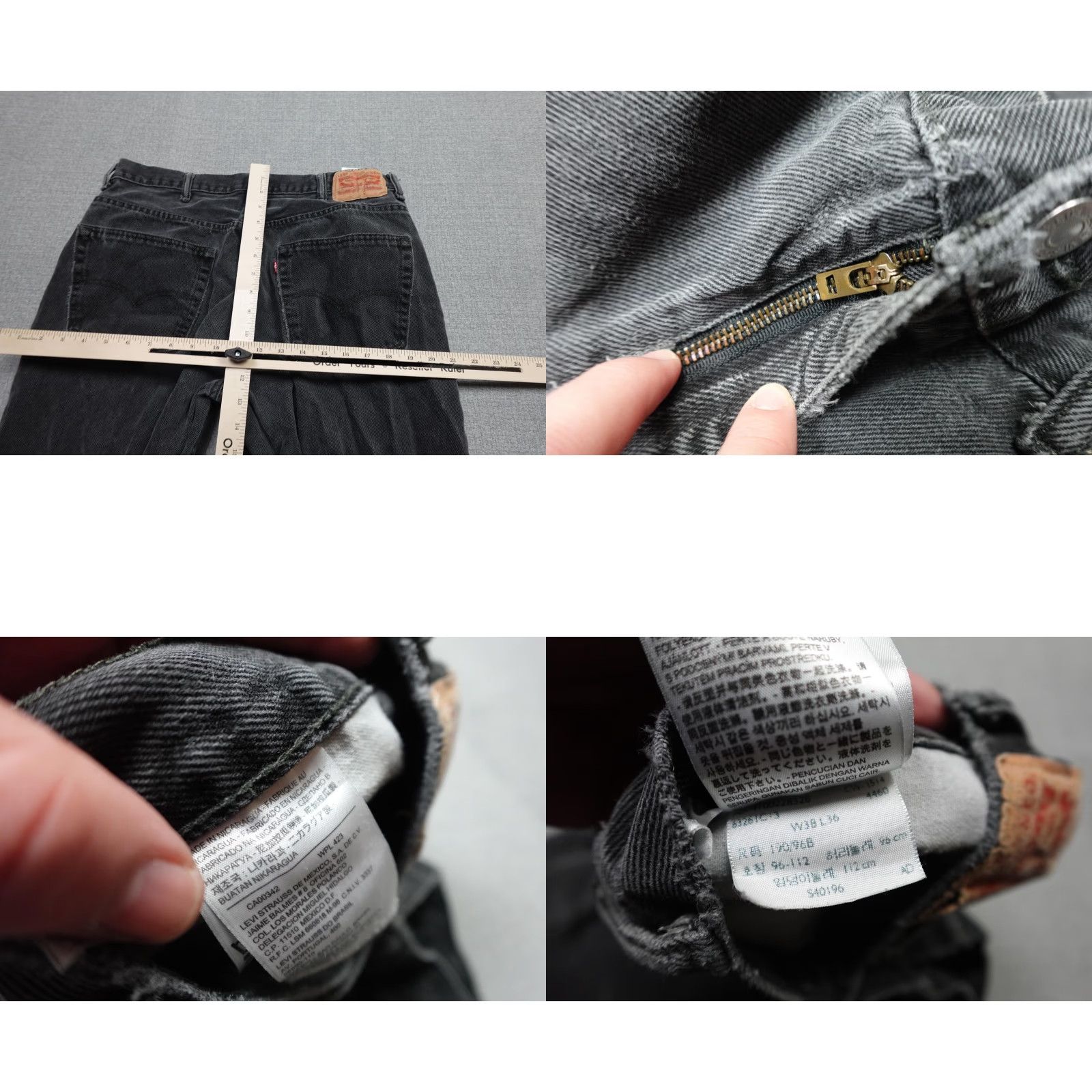 Levi's Levi's 550 Regular Fit Jeans Mens 38x30 Black Denim Regular Straight Faded Jeans Size US 38 / EU 54 - 8 Thumbnail