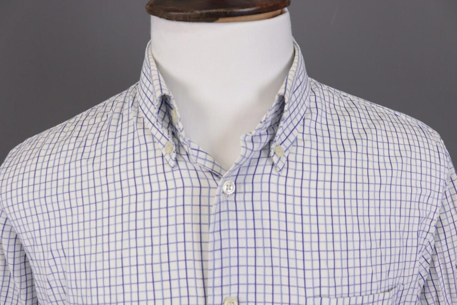 Designer Burberry London Blue Check Button Down Shirt Size 4 Size US M / EU 48-50 / 2 - 2 Thumbnail