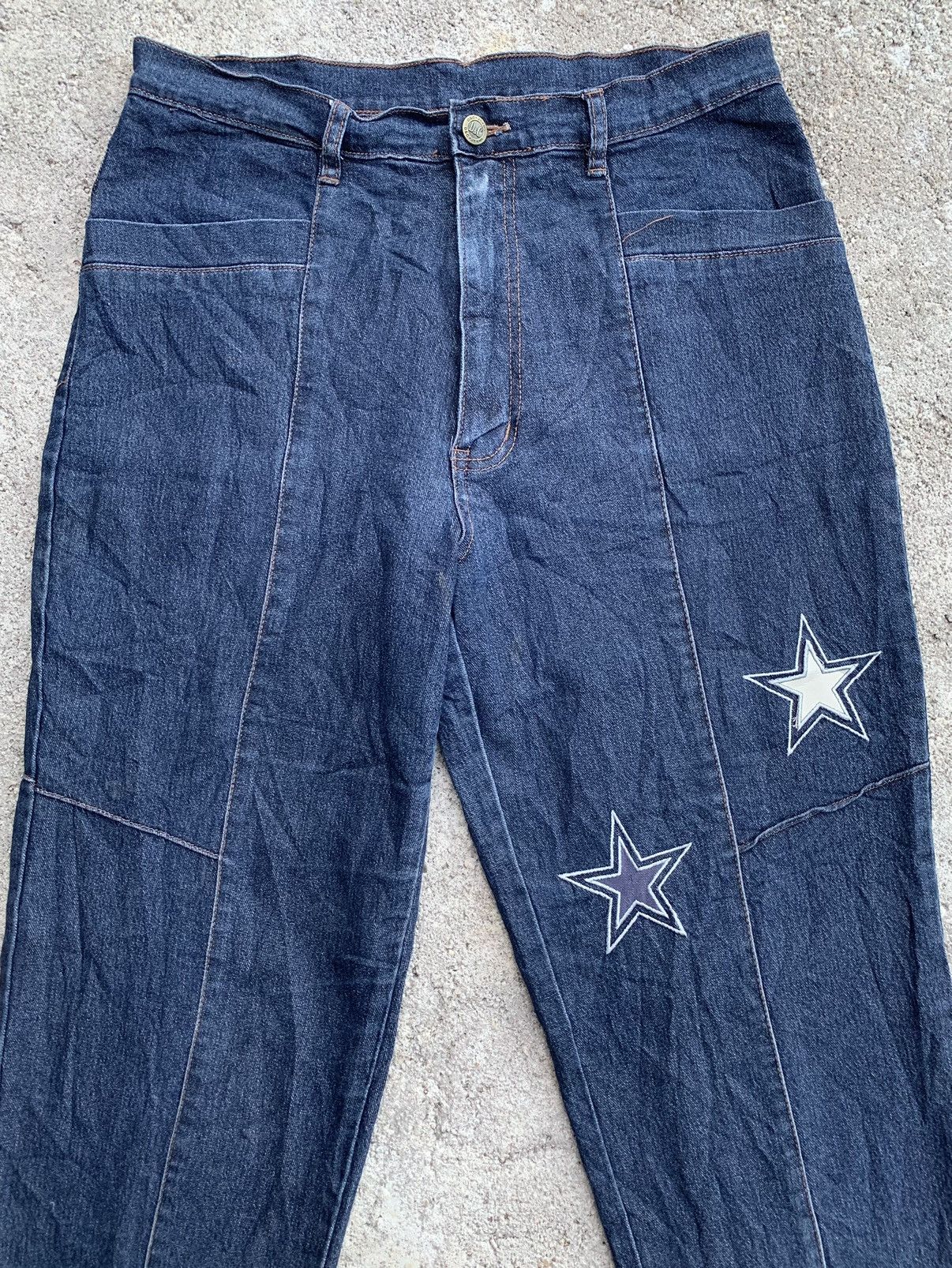 Other Japanese Brand Star Patches Embroidered Denim Pants W30 Size US 30 / EU 46 - 2 Thumbnail