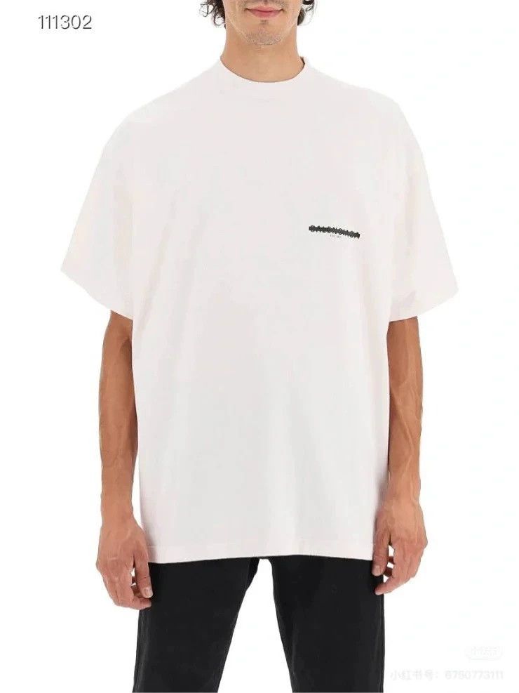 Balenciaga Balenciaga Grey tape embroidered logo short sleeves Size US M / EU 48-50 / 2 - 5 Thumbnail