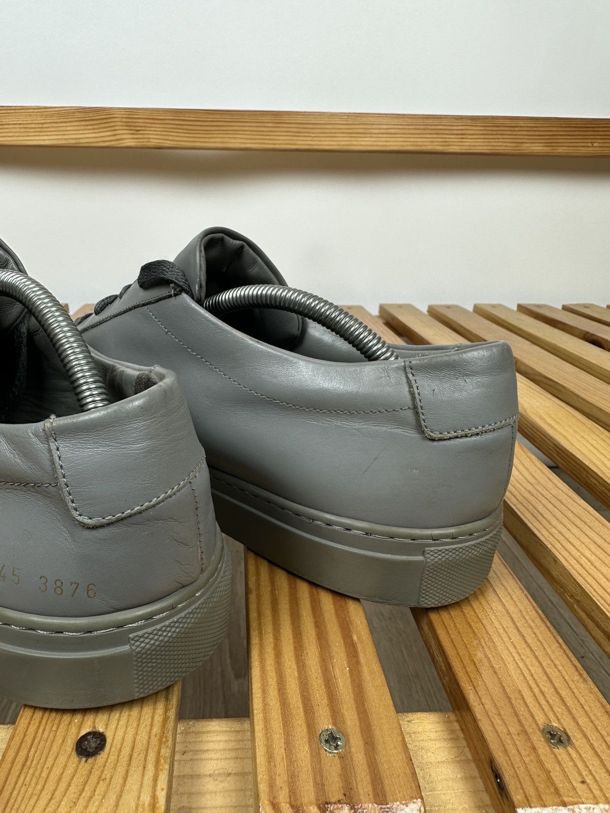 Common Projects Common Projects Achilles Low Gray Leather Shoes Size US 11.5 / EU 44-45 - 4 Thumbnail