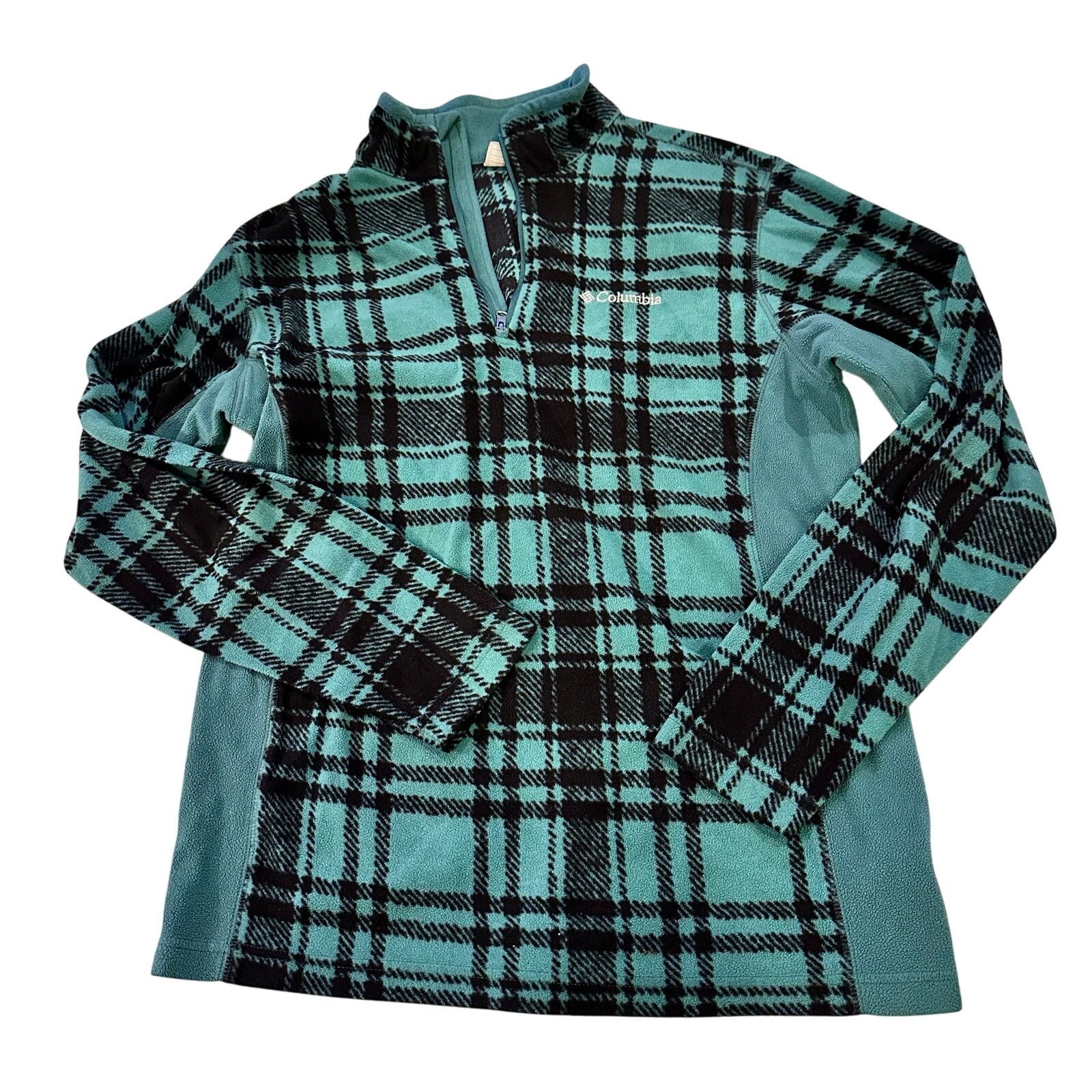 Columbia Columbia S 1/4 Fleece Sweater Plaid Green Lightweight Top Size US S / EU 44-46 / 1 - 1 Thumbnail