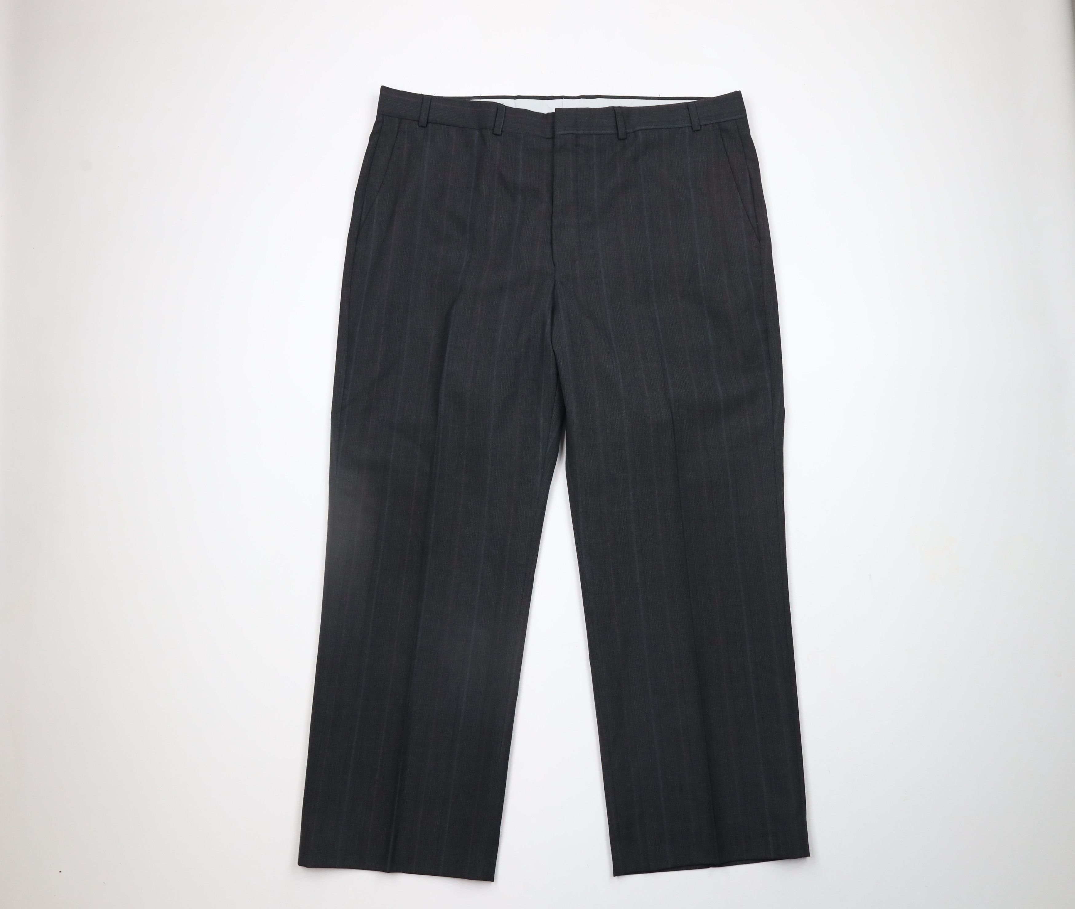 Vintage Vintage 90s Streetwear Wool Blend Striped Wide Leg Pants USA Size US 38 / EU 54 - 1 Thumbnail