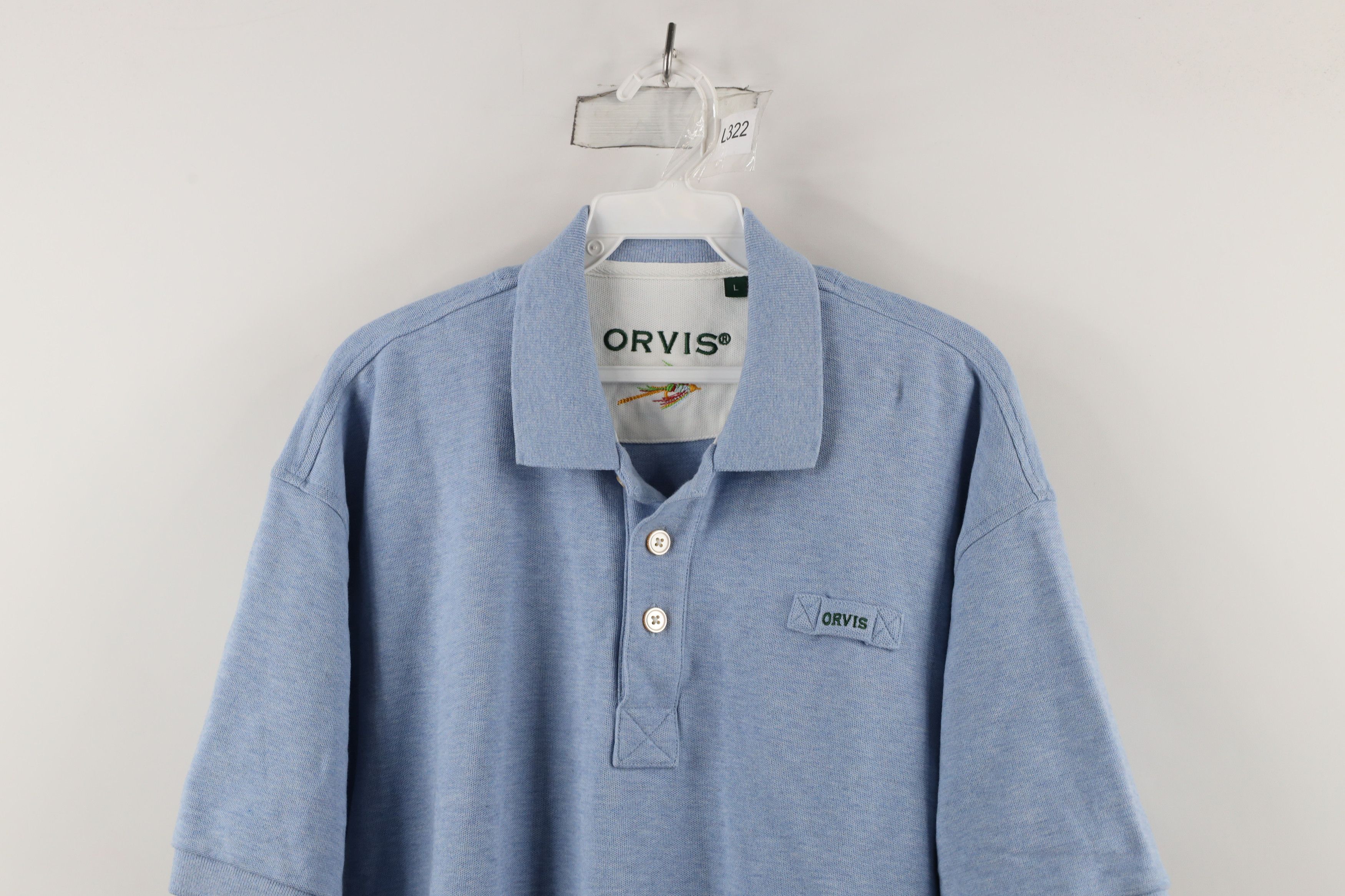 Orvis × Vintage Vintage Orvis Heavyweight Collared Polo Shirt Blue Cotton Size US L / EU 52-54 / 3 - 2 Thumbnail