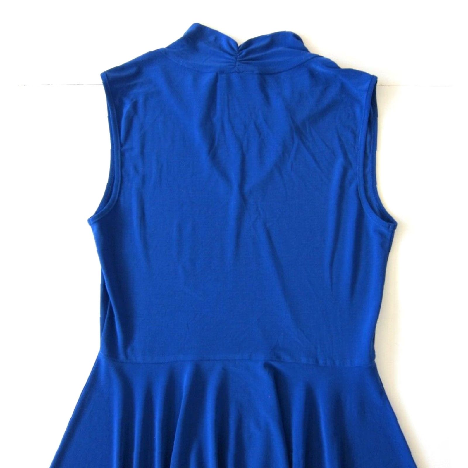 Vintage VINTAGE Perseption Concept Blue Stretch Gold Mock Neck Sleeveless Maxi Dress Small Size S / US 4 / IT 40 - 5 Thumbnail