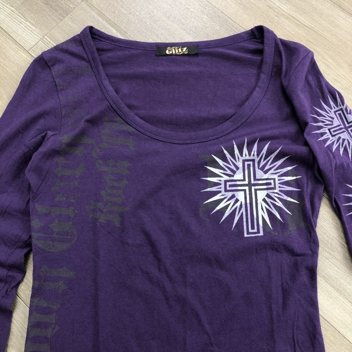 Japanese Brand 2000s Glitz like H Anarchy Cross Gothic Grunge Punk Goa Tee Size US S / EU 44-46 / 1 - 14 Thumbnail