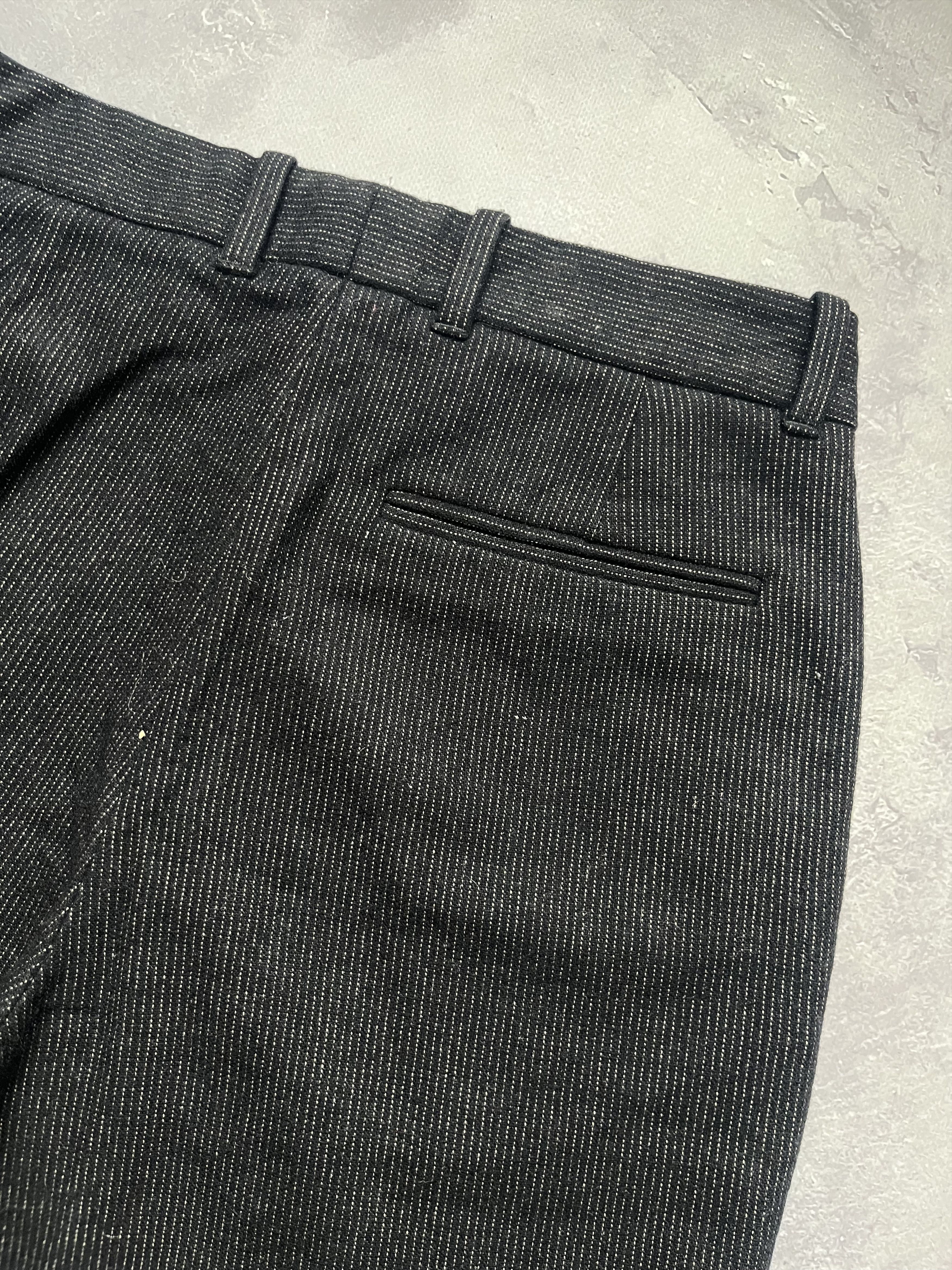 Folk FOLK Pinstripe Wool Trousers Pants Black Size 1/XS Size US 28 / EU 44 - 7 Thumbnail