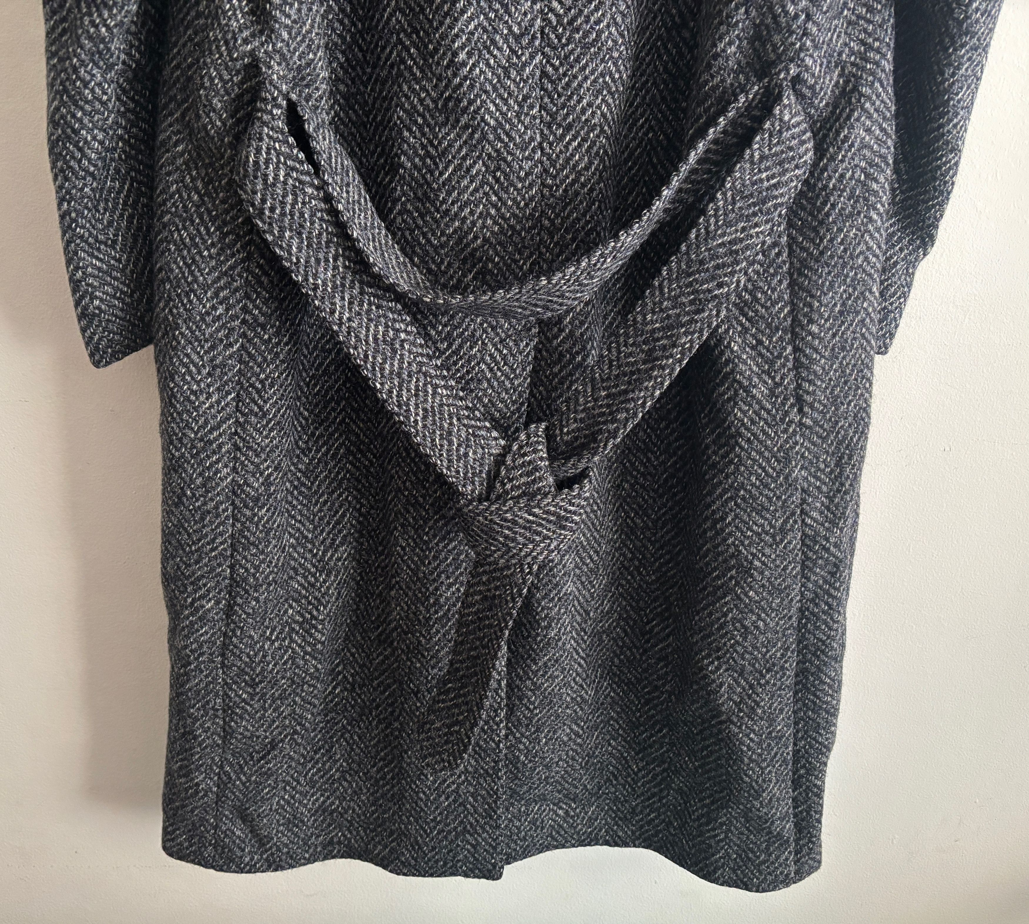 Vintage Haute Rive Paris Herringbone Belted Balmacaan Overcoat Size US M / EU 48-50 / 2 - 15 Thumbnail