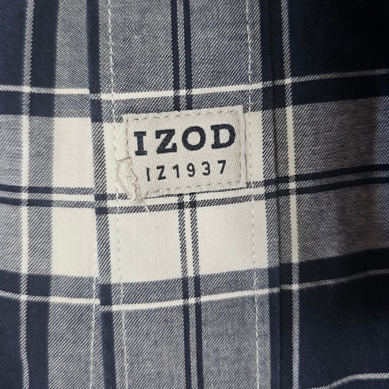 Izod Men's IZOD Blue White Plaid Long Sleeve Shirt Size Medium Size US M / EU 48-50 / 2 - 3 Thumbnail