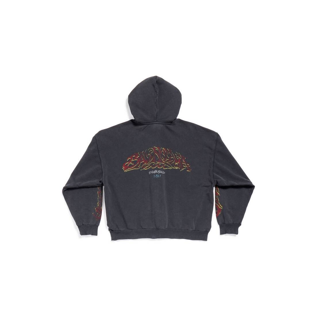 Balenciaga o1srvl11e0425 Offshore Zip-Up Hoodie Medium Fit Faded Black Size US S / EU 44-46 / 1 - 6 Thumbnail