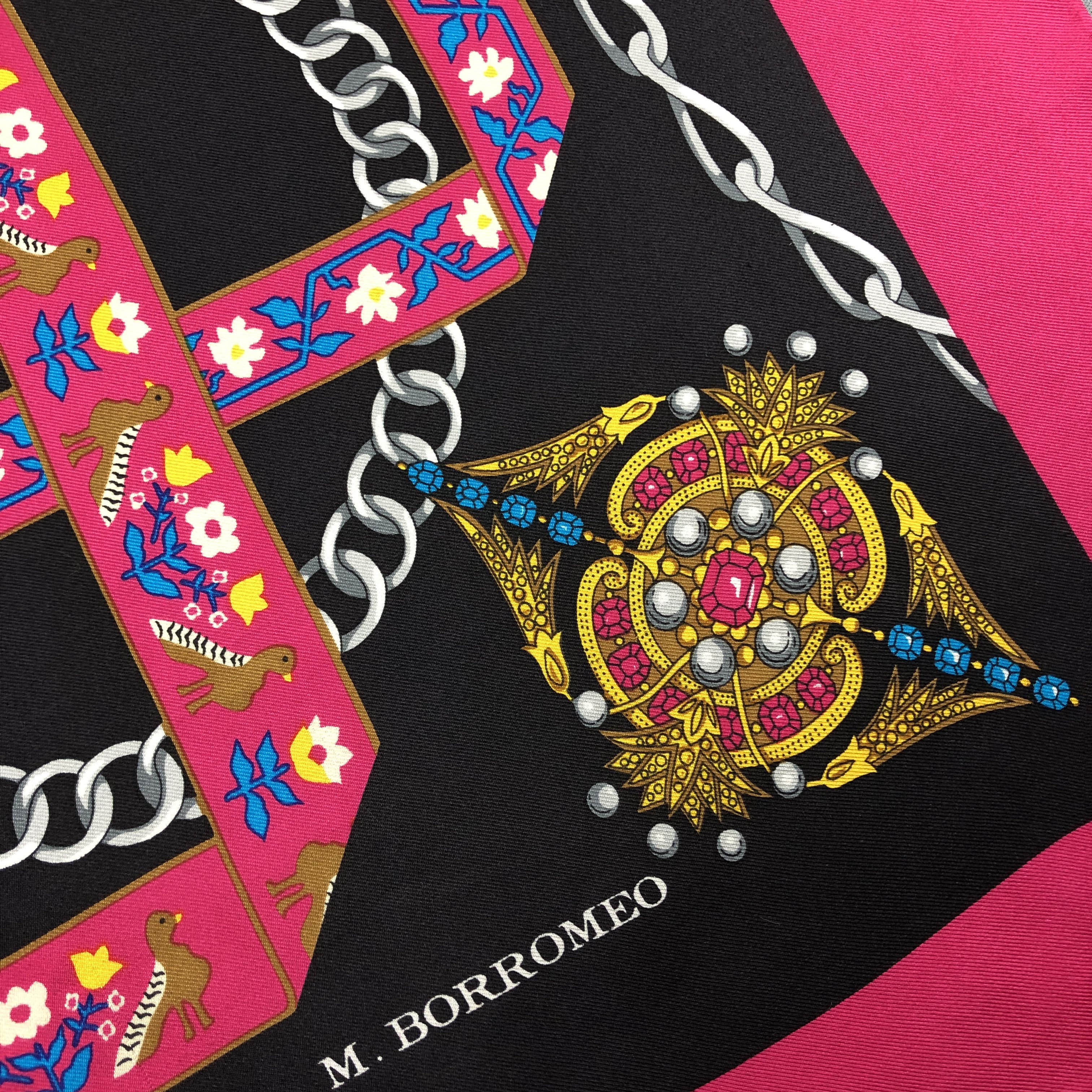 Vintage Vintage M.Borromeo SILK Scarf Twill Stole Wraps Scarves Size ONE SIZE - 7 Thumbnail