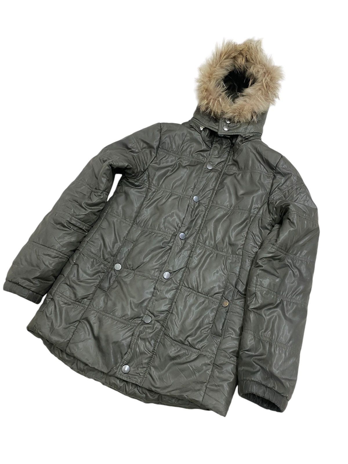 Yasuyuki Ishii Manics Light Fur Zipper Hoodie Puffle Winter Olive Green Size US S / EU 44-46 / 1 - 4 Thumbnail