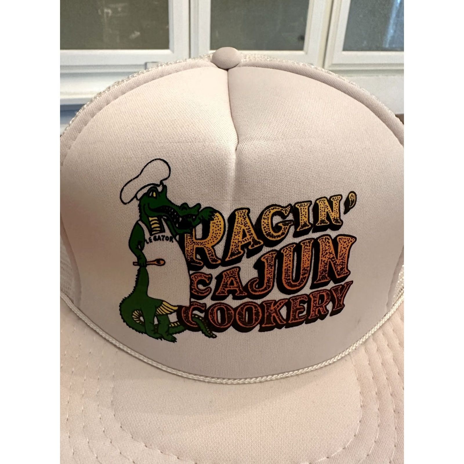 Vintage VINTAGE Ragin' Cajun Cookery Hat Cap Snap Back Trucker Hat Mens One Size White Size ONE SIZE - 2 Thumbnail