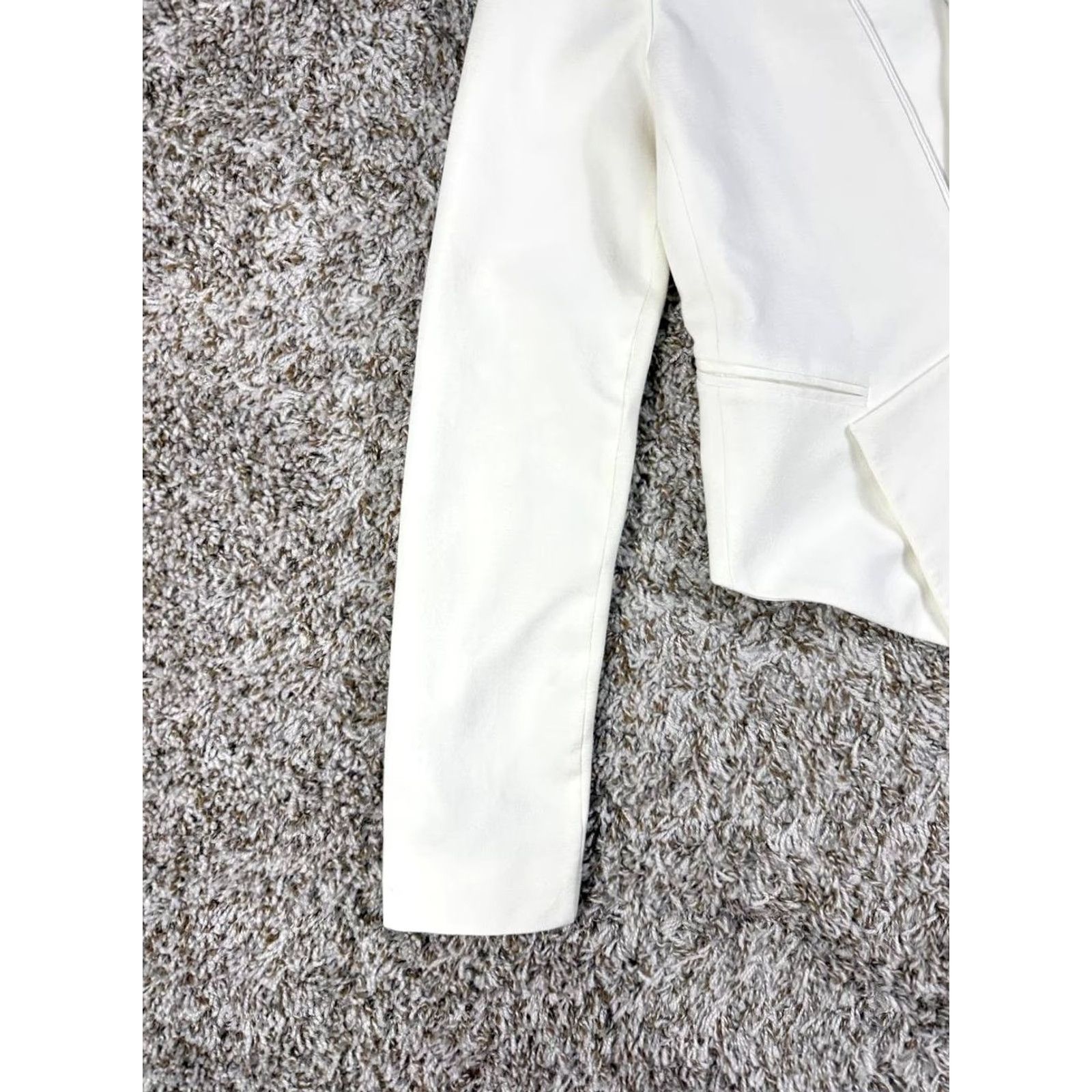 Bcbgmaxazria BCBGMAXAZRIA Blazer Women XS White Asymmetrical Open Front Lloyd Basic Jacket Size XS / US 0-2 / IT 36-38 - 4 Thumbnail