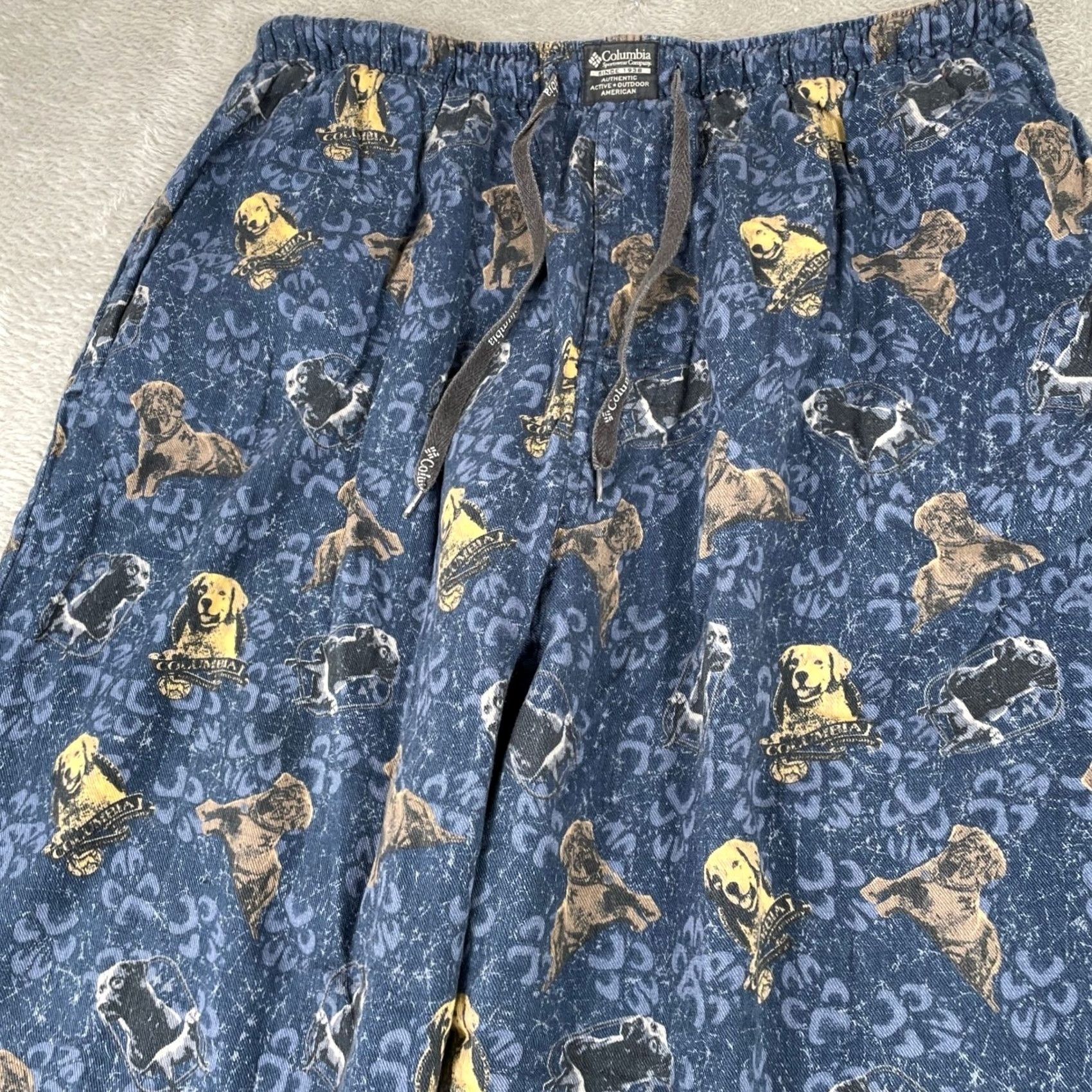 Vintage Columbia Pajama Pants Mens M Blue Labrador Dog Print Lounge Sleepwear Size US 31 - 4 Thumbnail