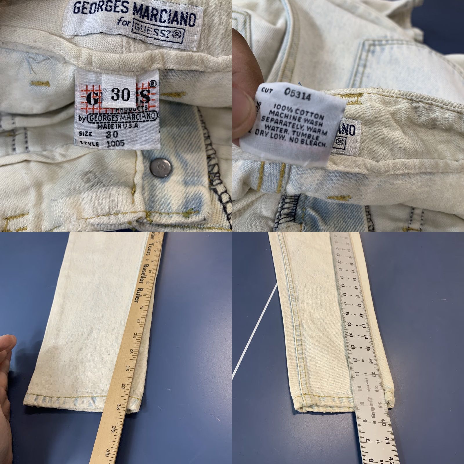 Guess VINTAGE 90s GUESS Denim Jeans Mens Size 30 Fits 29x28 Blue Tapered 5-Pocket USA Size US 30 / EU 46 - 8 Thumbnail