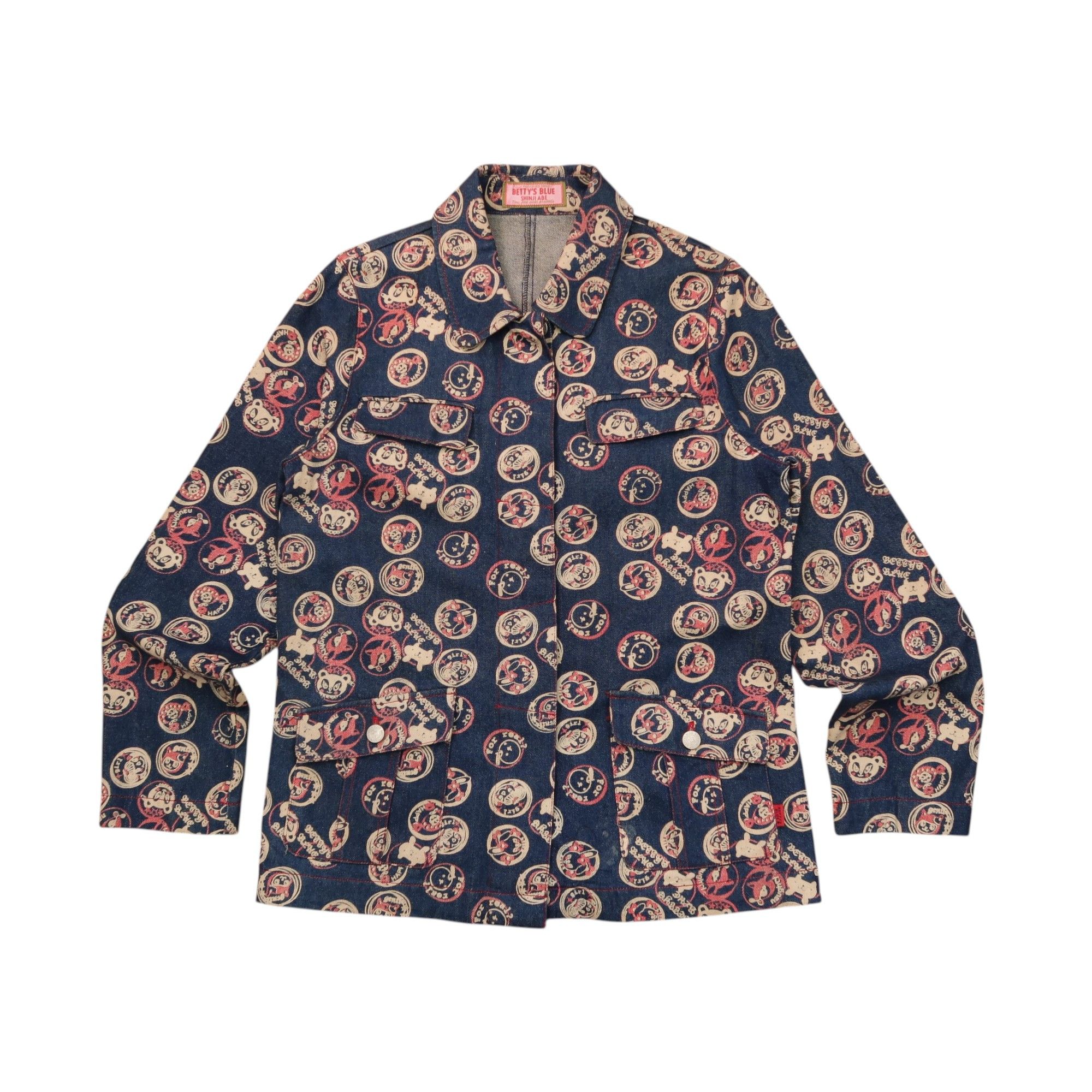 Japanese Brand 1990s Bettys Blue Japan Stamp Psycho Multi Pocket Jacket Size S / US 4 / IT 40 - 1 Thumbnail