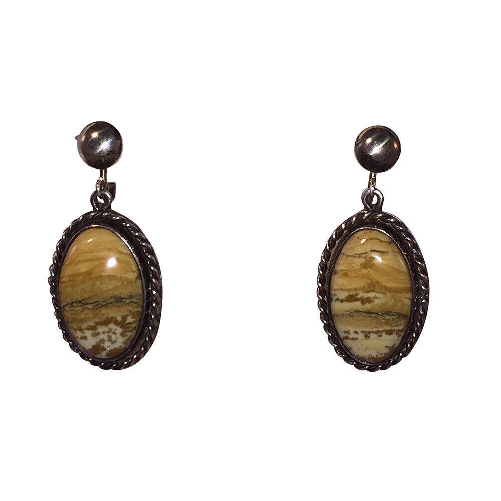 Handmade Sterling Painted Desert Jasper Necklace Earrings & Ring Set Size ONE SIZE - 7 Thumbnail