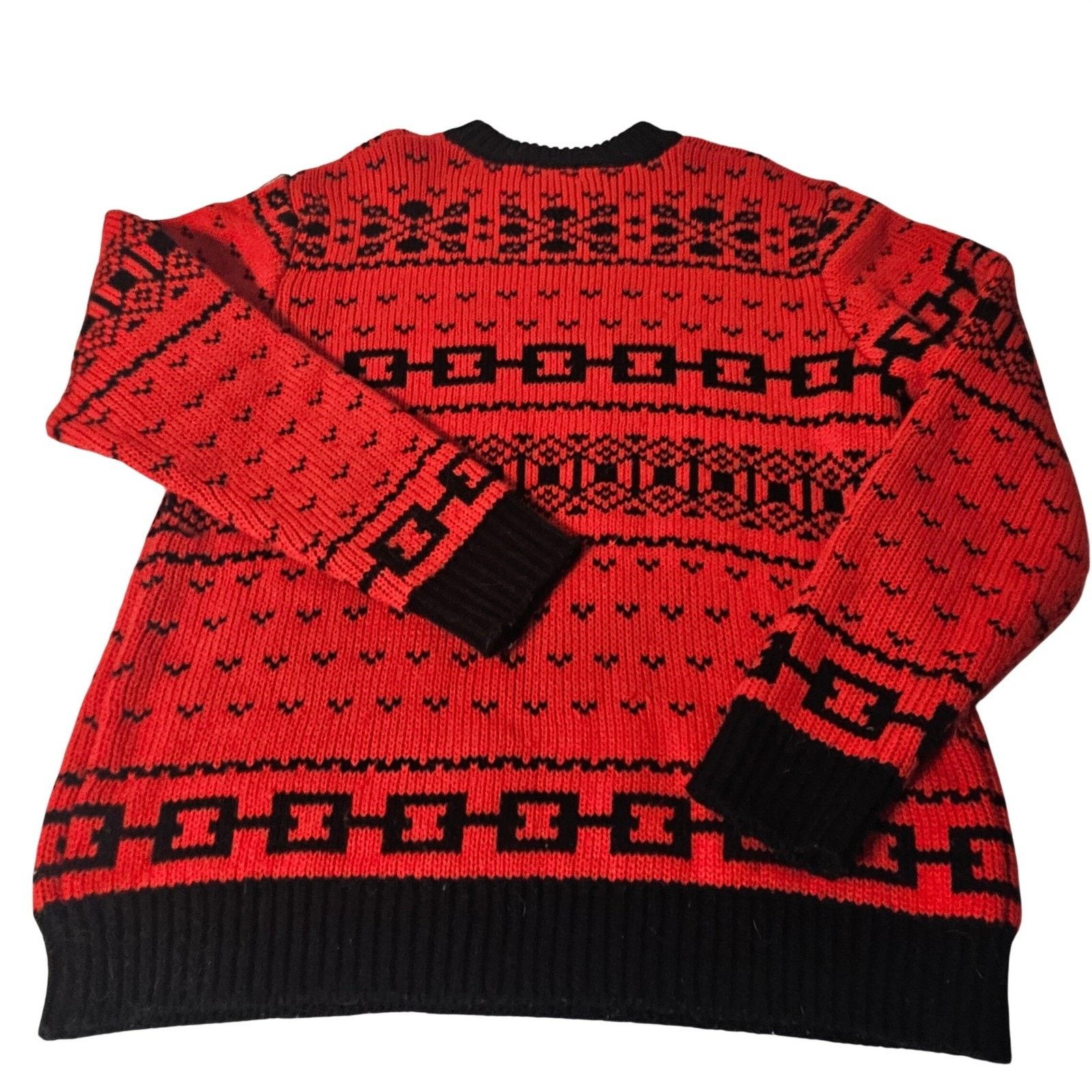 Unconditional Middle of Beyond MOB Red Black Krampus Christmas Sweater M Size US M / EU 48-50 / 2 - 3 Thumbnail