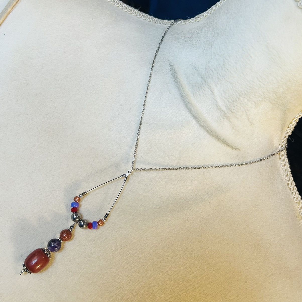 Handmade Handcrafted vintage bead changeable charm pendant necklace Size ONE SIZE - 2 Thumbnail
