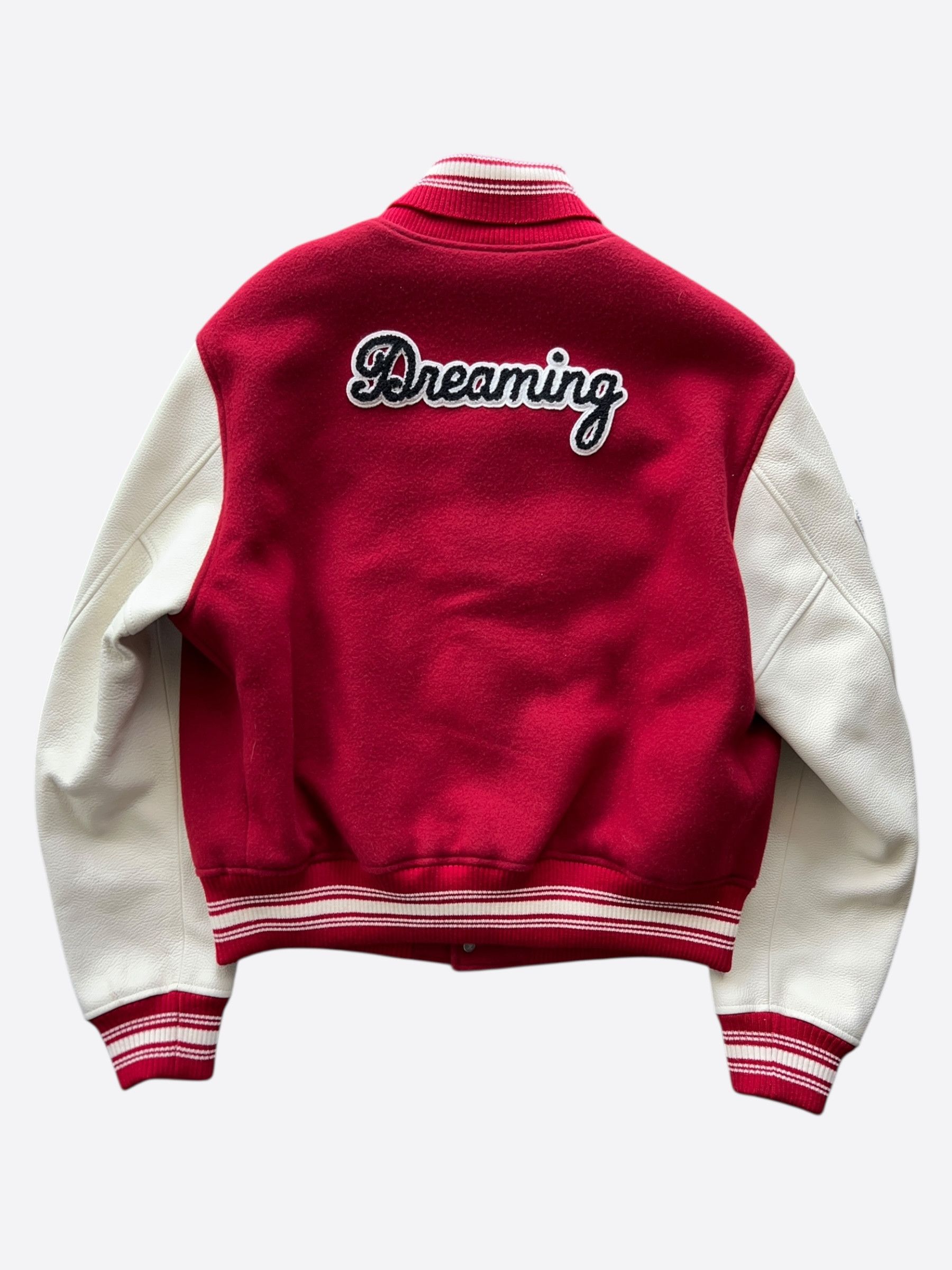 Louis Vuitton Louis Vuitton Red & White Dreaming Varsity Jacket Size US M / EU 48-50 / 2 - 2 Thumbnail